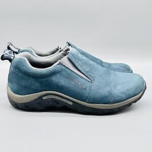 Merrell Shoes Kids 6 Y Blue Suede Slip On Jungle Moc Athletic Casual Sneakers